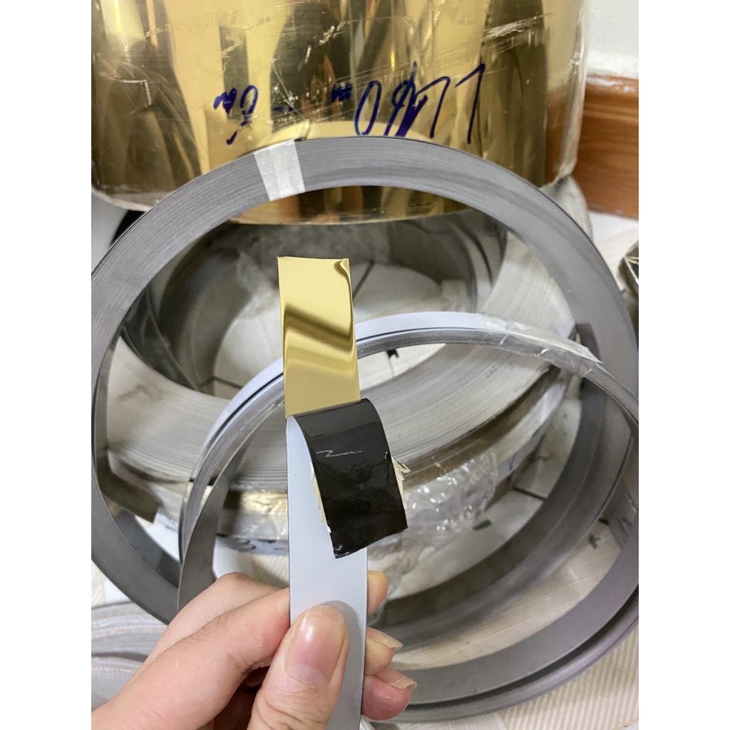 Nẹp la inox vàng gương 1.5cm, chỉ nẹp inox vàng gương 15mm, Nẹp inox, nẹp inox trần thạch cao, tính theo mét, dày 0.4li