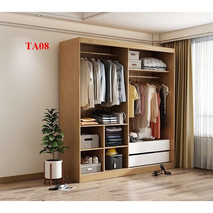 Tủ quần áo thiết kệ hiện đại - Tủ quần áo gỗ MDF TA08