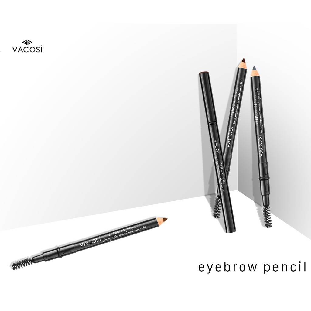 Chì mày chuốt 2 đầu Vacosi Eyebrow Pencil #82 Gray Brown