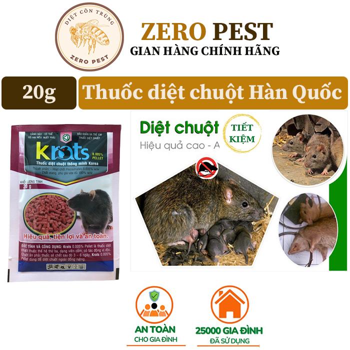 THUỐC DIỆT CHUỘT THÔNG MINH HÀN QUỐC KRATS 20G, THUỐC DIỆT CHUỘT SINH HỌC THẾ HỆ MỚI