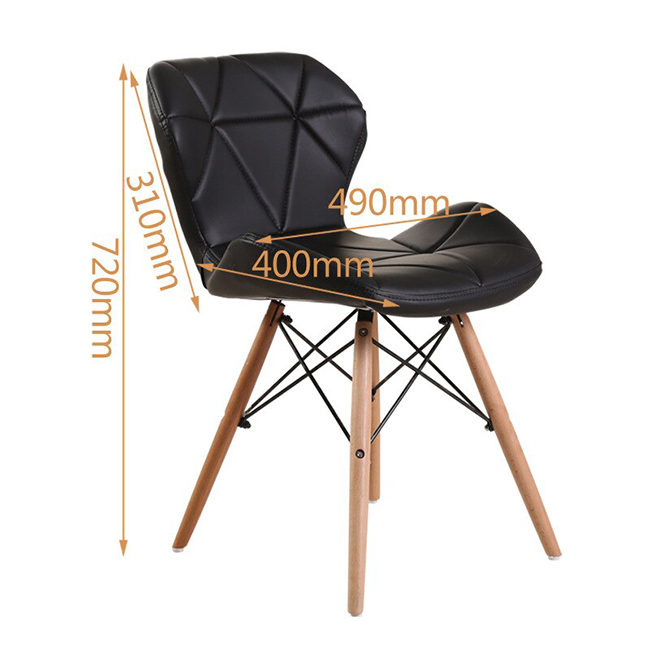 Ghế Bàn Ăn Hiện Đại Radar Chair WC049 - Mặt Nệm Bọc Da Simili - Khung Chân Gỗ Sồi Tự Nhiên