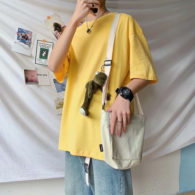 Áo Thun Ngắn Tay Form Rộng Màu Trơn Đơn Giản Dành Cho Nam