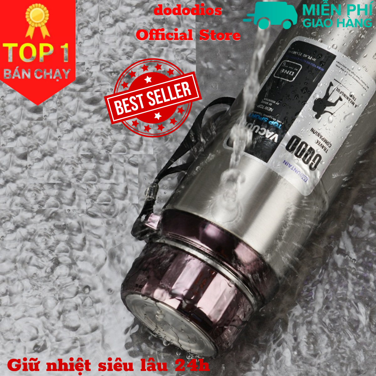 Bình nước thể thao bằng inox 304, bình đựng nước thể thao có tấm lưới lọc, có thể dùng đựng nước ở văn phòng, công sở, trường học - Chính hãng dododios