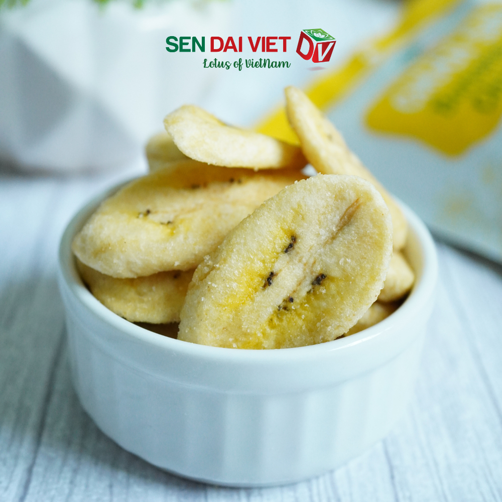 Chuối Sấy Giòn- Vị Ngọt Tự Nhiên, Giòn Tan Tuyệt Đối, Thơm Ngon Tuyệt Vời, ĐV- Sen Đại Việt- Gói 50g- Date Mới Nhất