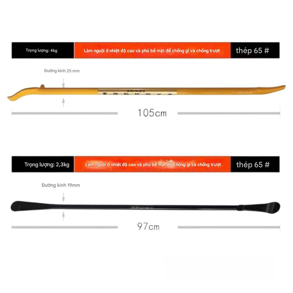 Dụng Cụ Cạy Lốp Xe Tải – Thanh Thép Rèn Chống Gỉ, Bản Dẹt, Dễ Luồn Mép Lốp