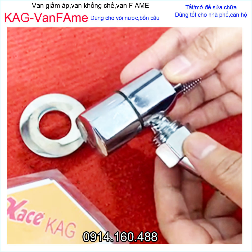Van F giảm áp KAG-VanFAme , Van khóa 1 chiều bảo vệ bồn cầu- vòi nước tay vặn dễ điều chỉnh sử dụng siêu bền