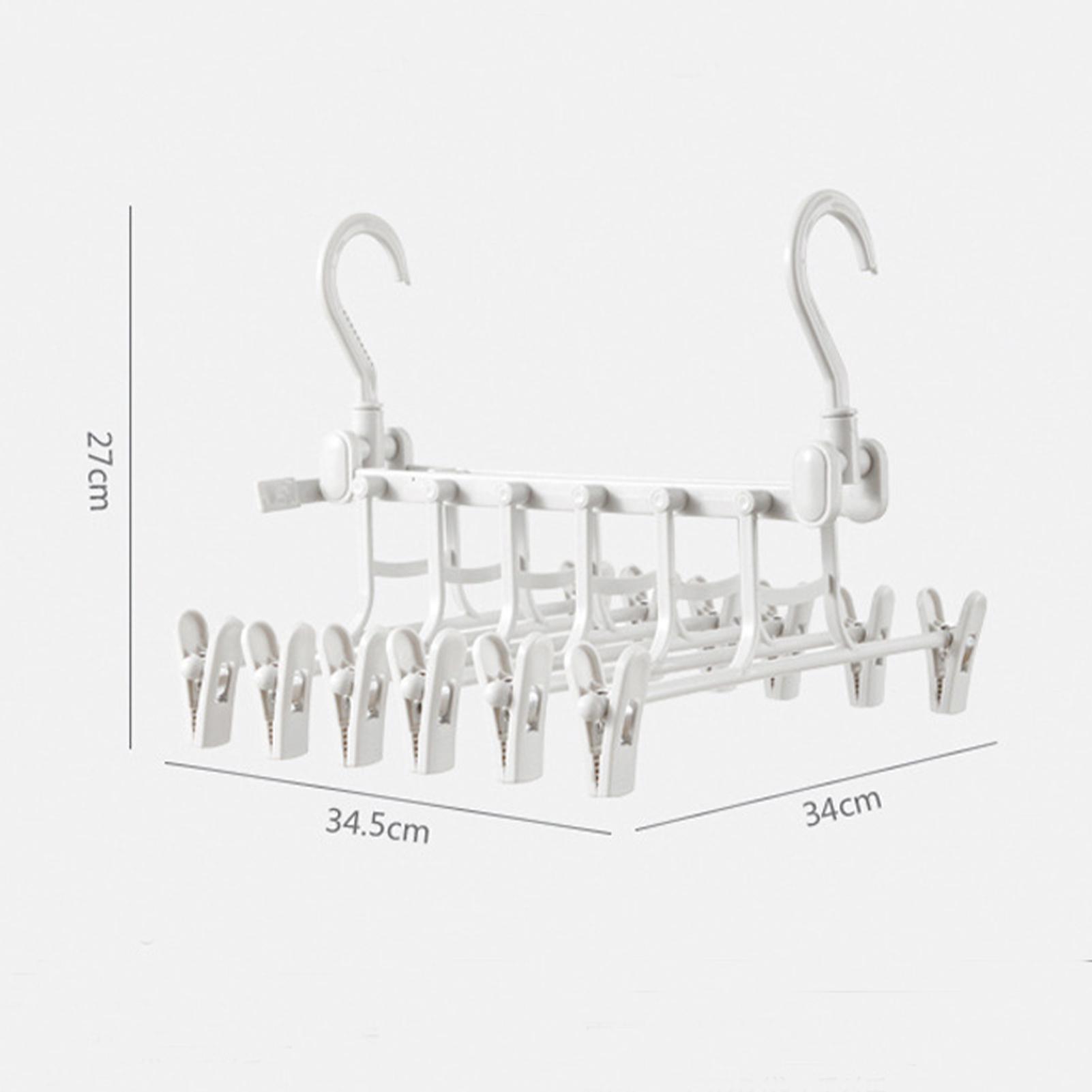 Foldable 360° Swivel Hook Hanger with Clips for Trousers,Shirts,Socks