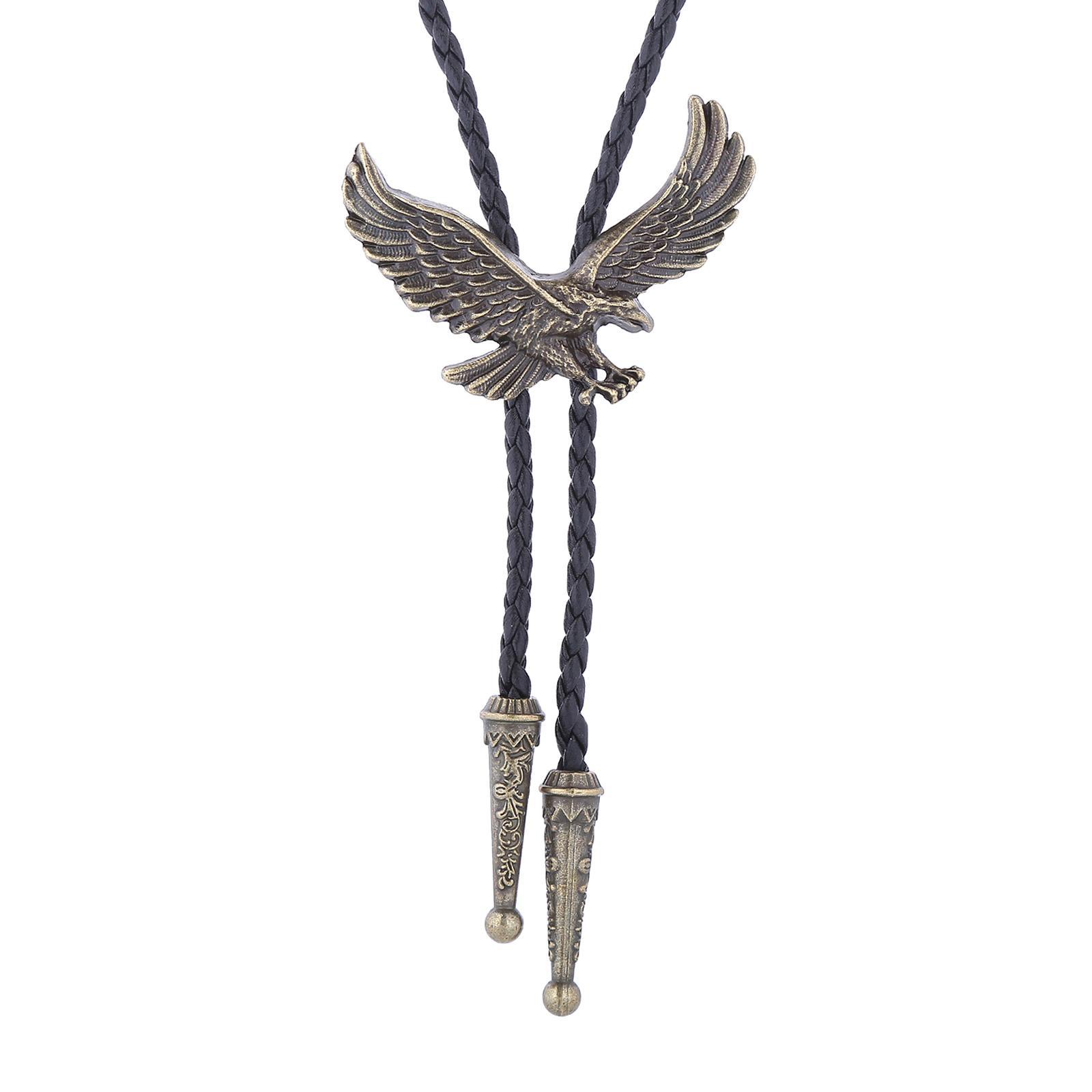 Alloy Bolo Tie Eagle Pendant Necktie Jewelry Retro Style Adjustable Necklace