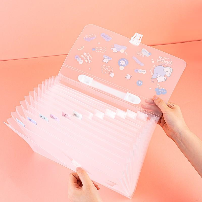 Cặp tài liệu mở rộng 13 ngăn Deli - cặp học sinh - trong suốt - file đựng tài liệu - 1 chiếc - 72563