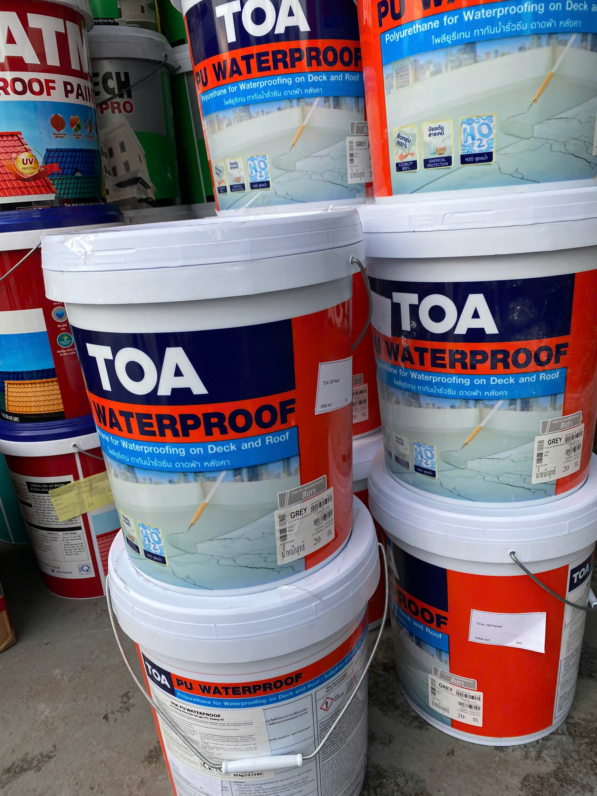 Chống thấm lộ thiên Toa Pu Waterproof màu xám Grey_ 20kg