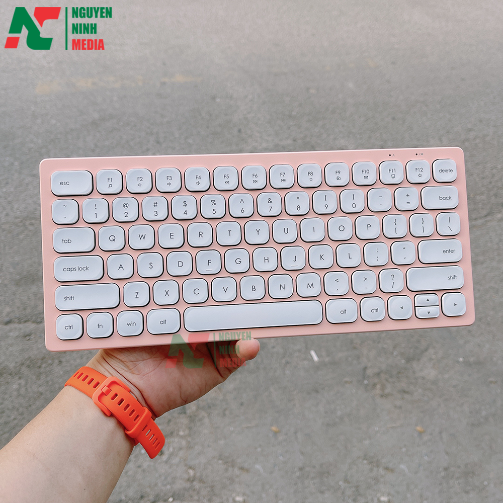 Bộ Phím Chuột Mini Không Dây FORDER KM810 Pink - Hàng Chính Hãng
