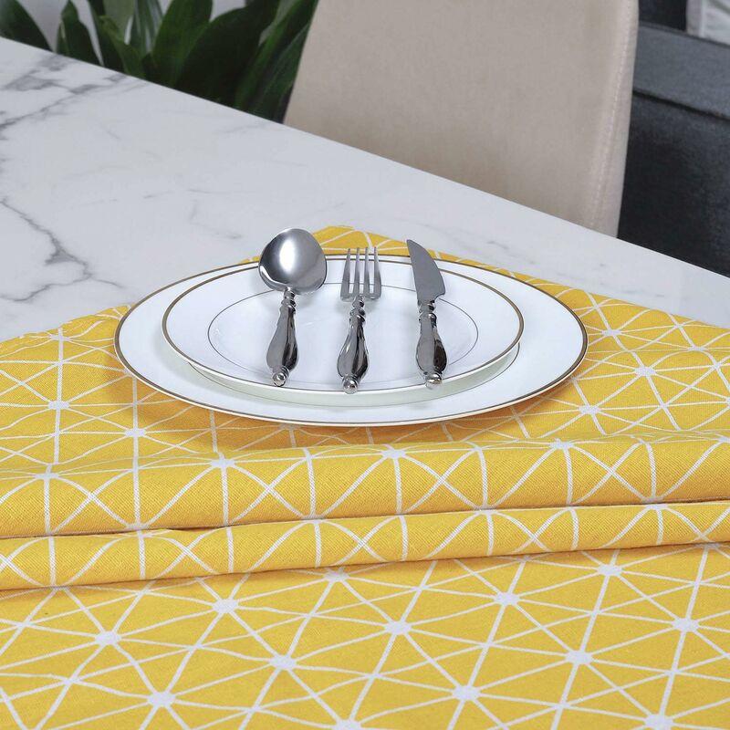 Bàn để khăn trải bàn hình chữ nhật và lớp phủ vải lanh bảng có thể giặt bàn bàn che bàn cho bàn ăn 140 x 220 cm (màu vàng)
