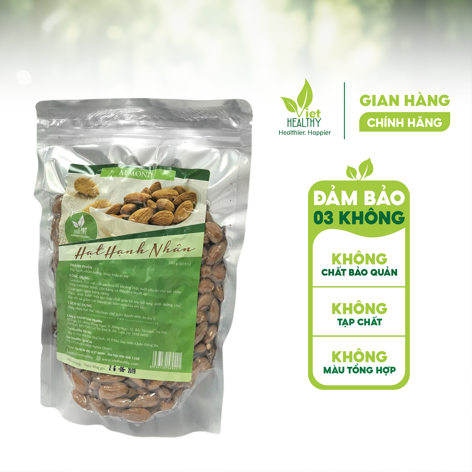 Hạt hạnh nhân Mỹ 500g