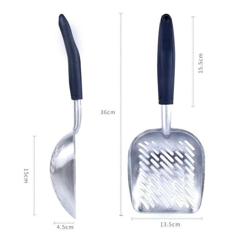 Xuất khẩu muỗng nhôm hợp kim con mèo con Muỗng kim loại tay cầm dài phân cho hộp rác