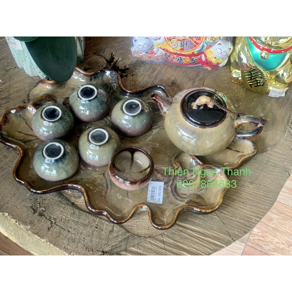 Bộ ấm trà gốm sứ cao cấp Bát Tràng