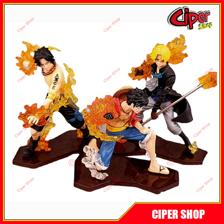 Mô hình anh em Luffy - Ace - Sabo - Mô hình One Piece - Set 3 Figure Action Luffy Ace Sabo