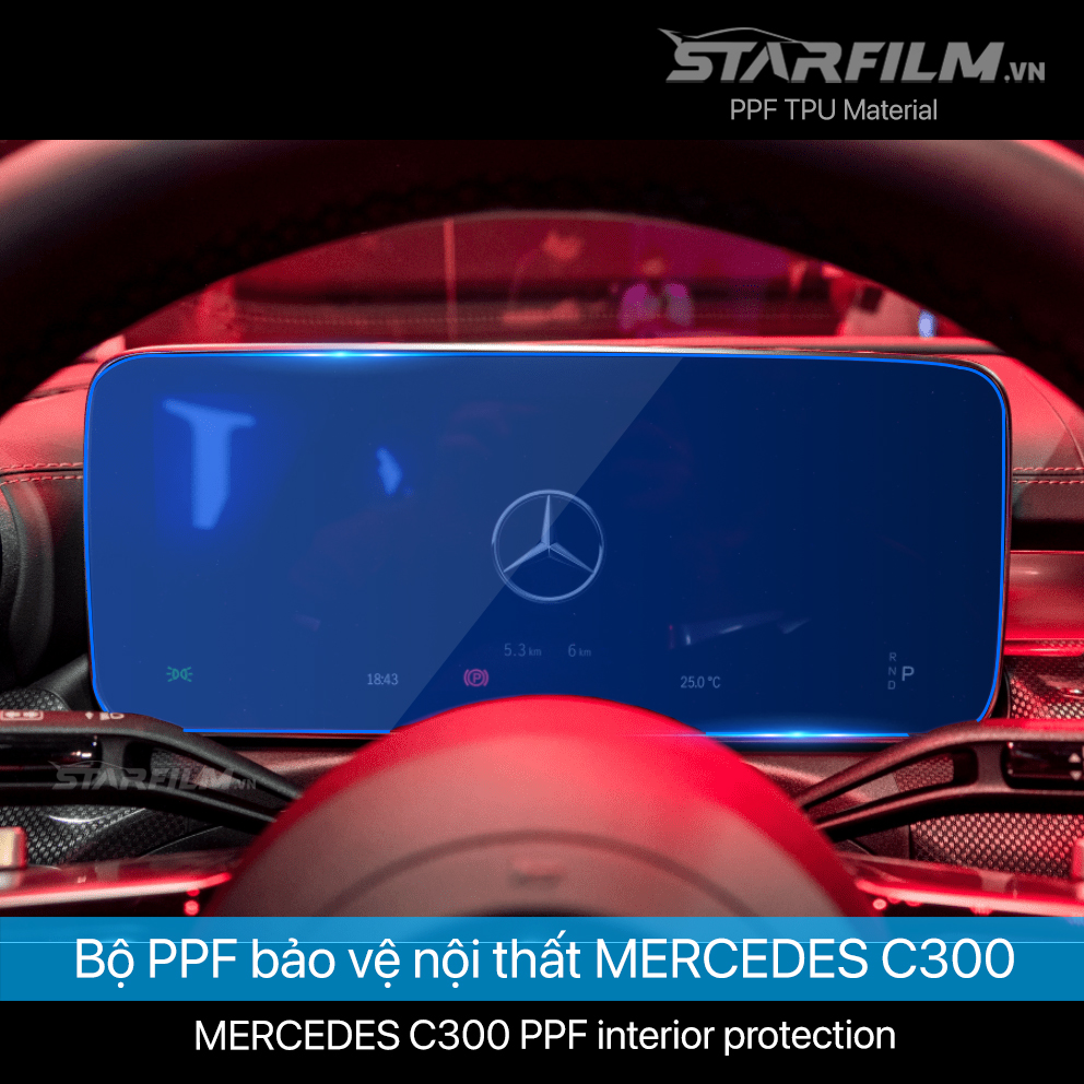 Mercedes Benz C300 2022 PPF TPU chống xước tự hồi phục STARFILM