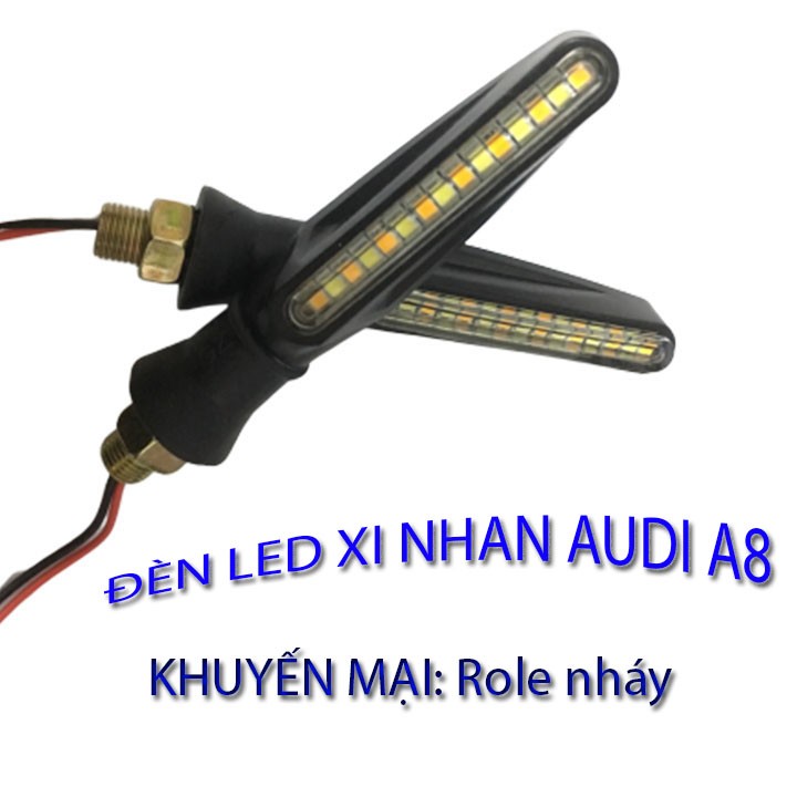 ĐÈN XI NHAN XE MÁY A8 KIỂU AUDI, ĐƯỢC THIẾT KẾ PHÙ HỢP VỚI CÁC DÒNG XE EXCITER, WINNER, ÁNH SÁNG VÀNG LỊCH LÃM  (ĐÔI)-XNA8