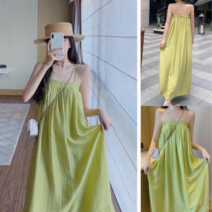Maxi đi biển, váy đi biển 2 dây dáng dài mặc ở nhà, đi chơi siêu xinh chất vải mát, chun ngực co giãn thoải mái VAY004
