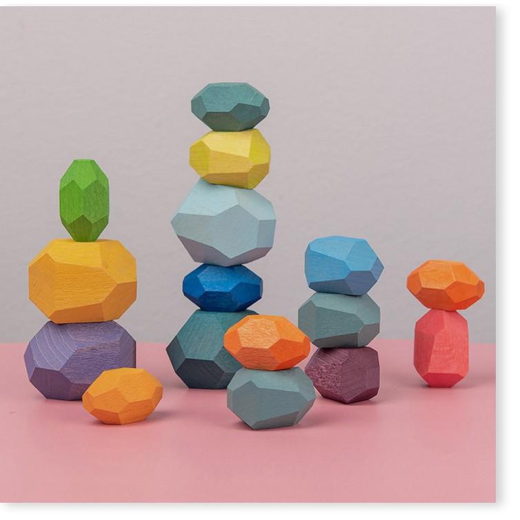️ Đồ Chơi Thăng Bằng Gỗ cho bé Balance 16 Blocks Colorful
