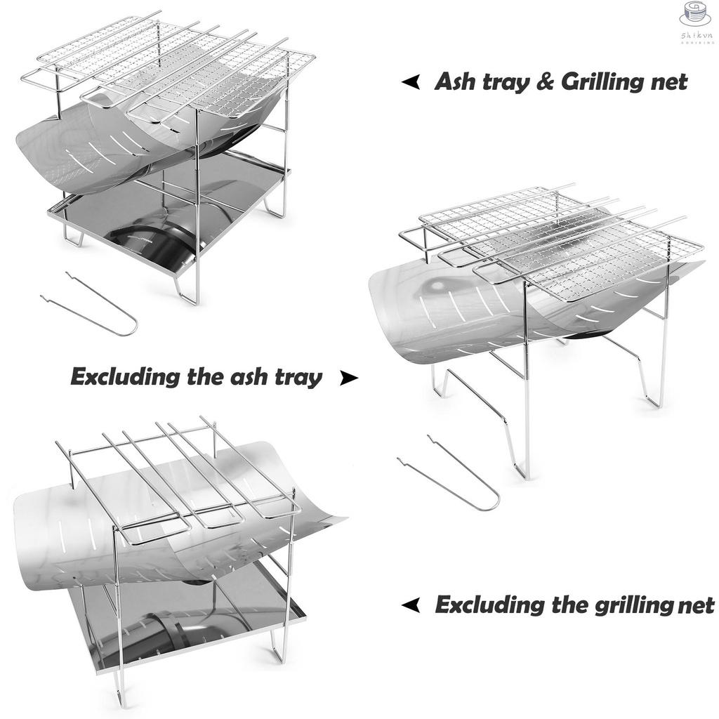 Giá đỡ bếp than mini bằng thép không gỉ có thể gấp gọn tiện dụng mang theo cắm trại