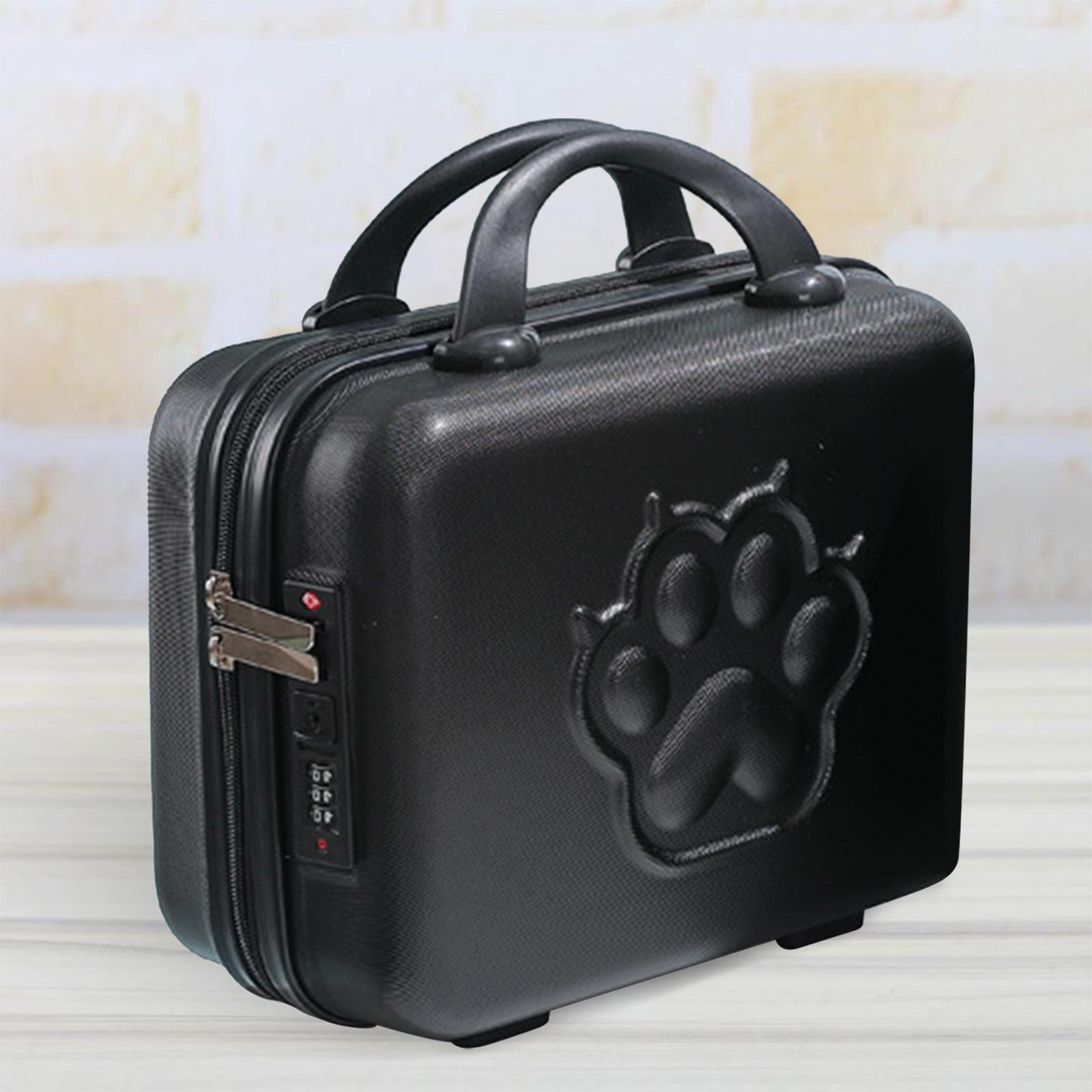 14 inch Small Suitcase Case with Handle Password Lock Mini for Business Black