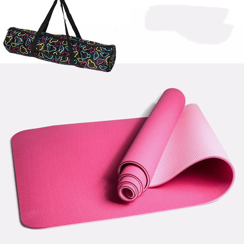 Thảm Yoga TPE 2 Lớp 6mm Cao Cấp + Tặng Kèm Túi Đựng Tiện Dụng