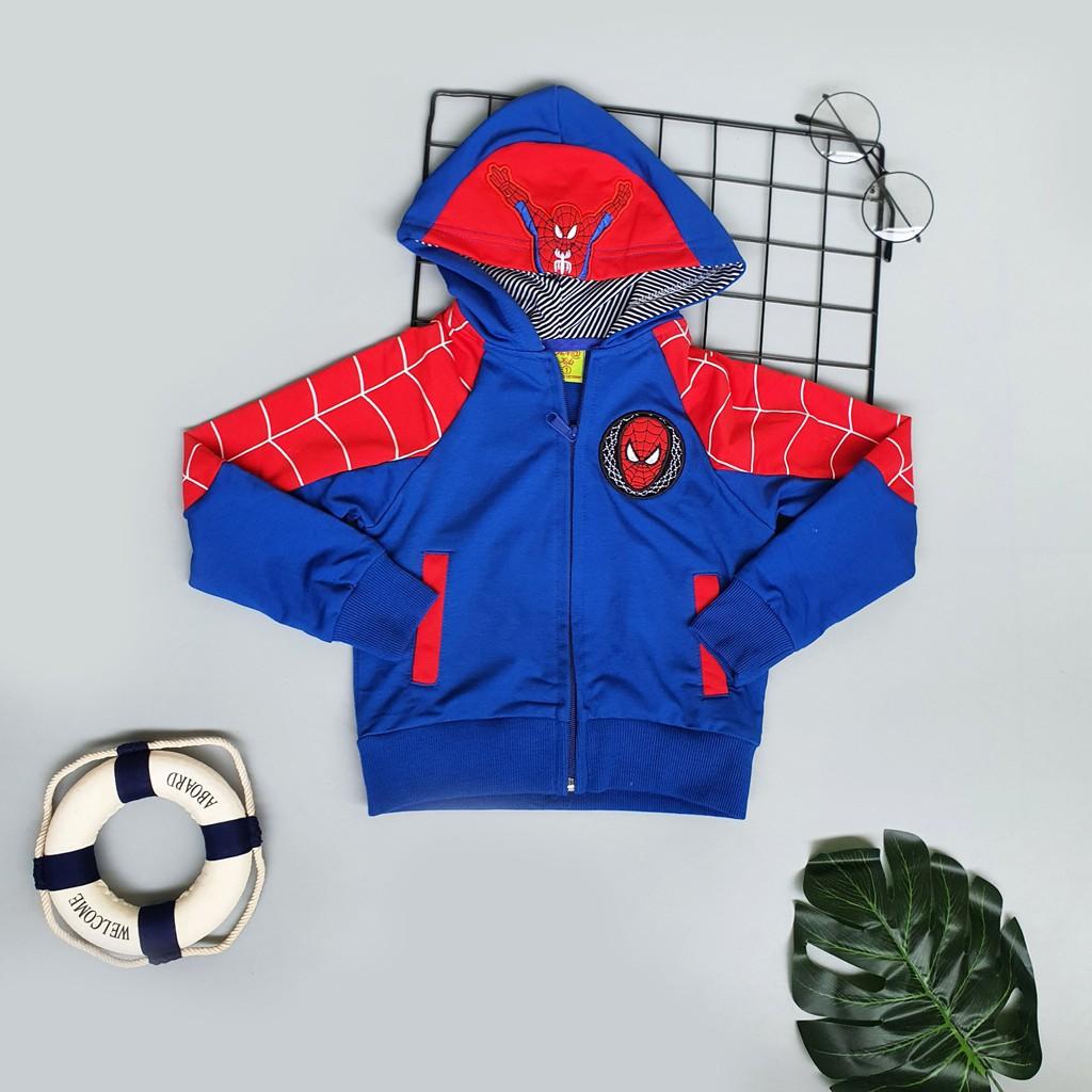 Áo khoác spiderman đại cồ chất cotton thoáng mát hình spiderman siêu ngầu size 20-24