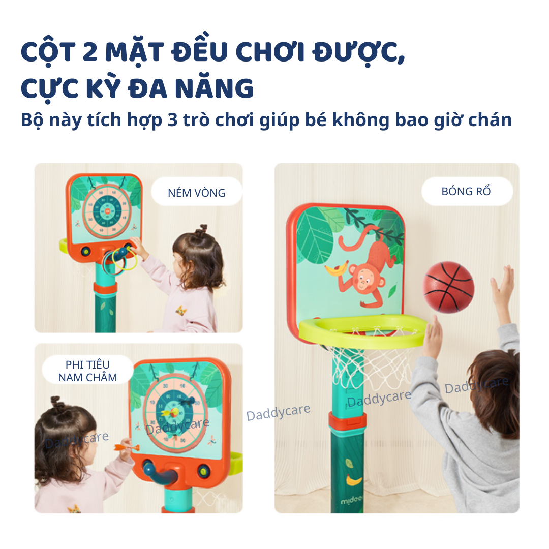 Cột bóng rổ cho bé trong nhà Mideer Versatile Basketball Hoop đồ chơi vận động cho bé