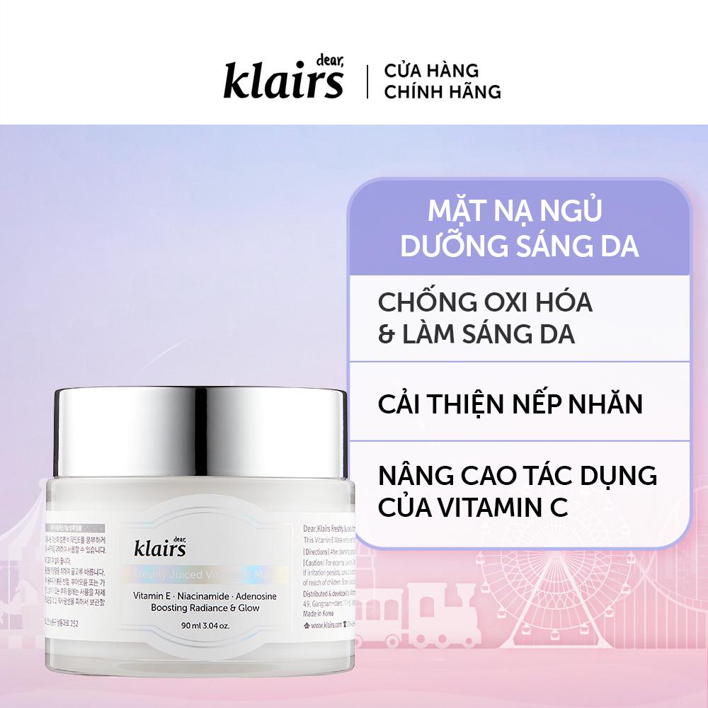 Combo Dear, Klairs Nước hoa hồng Supple Preparation Facial Toner 180ml + Mặt nạ Freshly Juiced Vitamin E mask 90ml