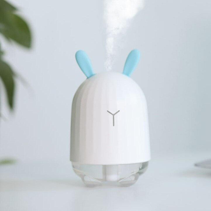 Cute Rabbit 300ML Mini Ultrasonic Air Humidifier Aroma Essential Oil Diffuser for Home Car USB Fogger Mist Maker with LED Lamp