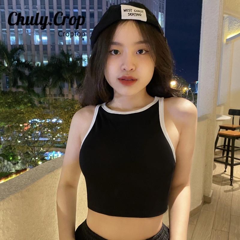 Áo croptop ba lỗ nữ khoét nách sâu phối viền màu, áo ôm body và nhiều màu sắc năng động.