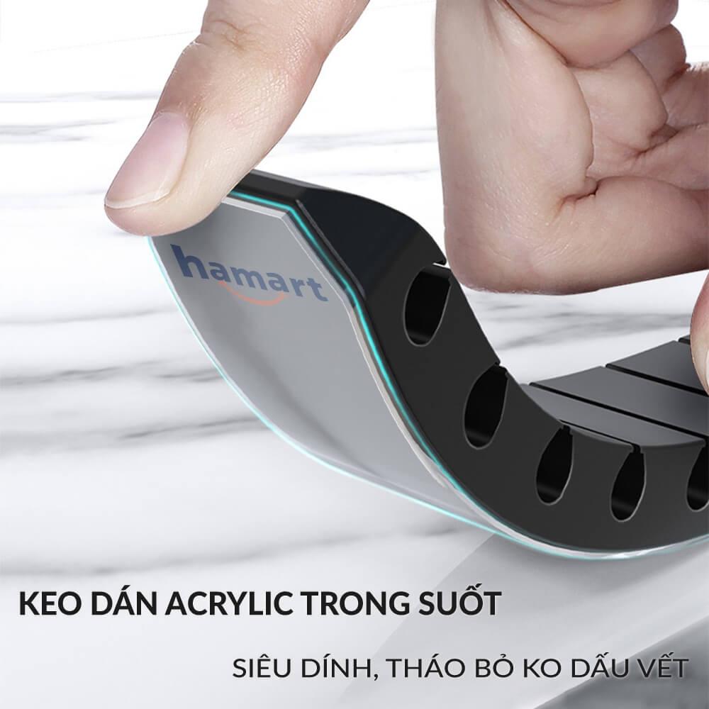 Kẹp Giữ Dây Cáp Hamart Kẹp Cố Định Dây Sạc Điện Thoại Laptop Chống Rối Keo Acrylic Siêu Dính