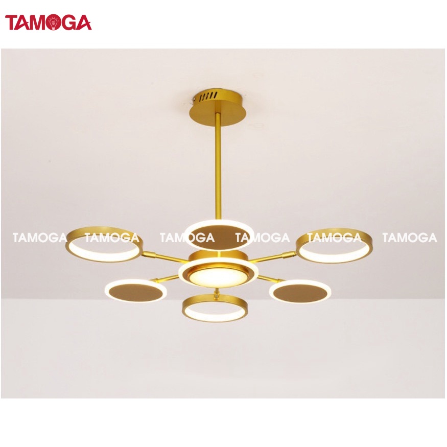Đèn trần treo phòng khách hình tay vợt TAMOGA RASYM 0236 màu vàng
