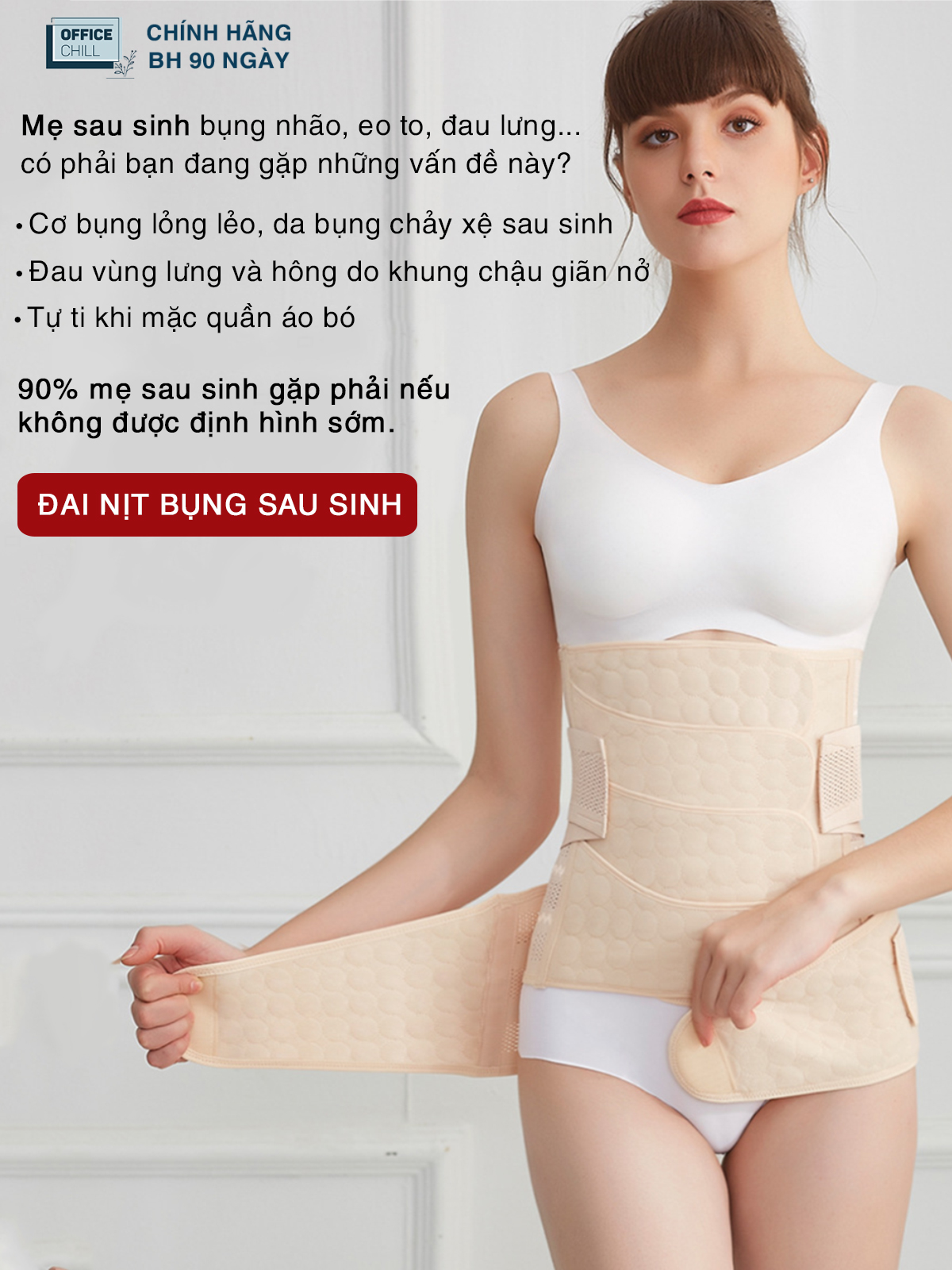 Đai Nịt Bụng Định Hình Eo Sau Sinh OFFICE CHILL Gen Định Hình Giữ Dáng Sau Sinh Hiệu Quả