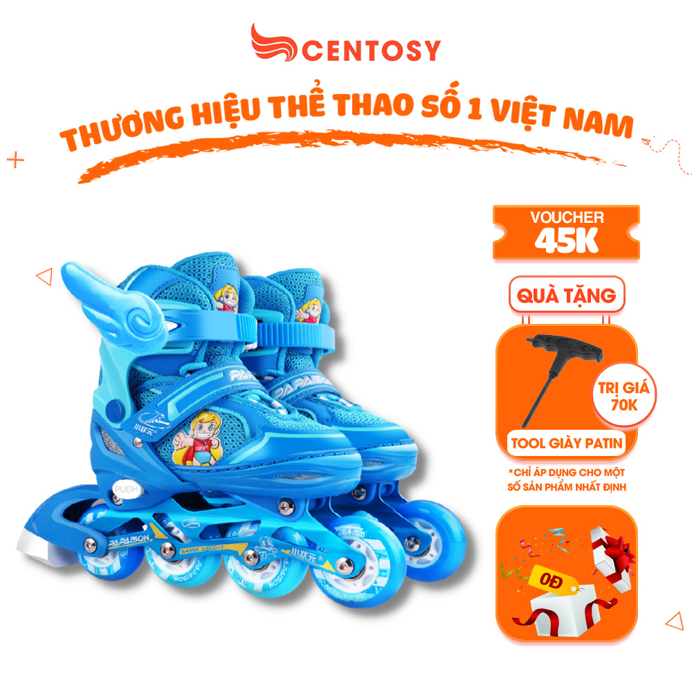 Giày Trượt Patin Trẻ Em Centosy Papaison Kids - Có Form Giầy Chắc Chắn, Phanh Chân An Toàn