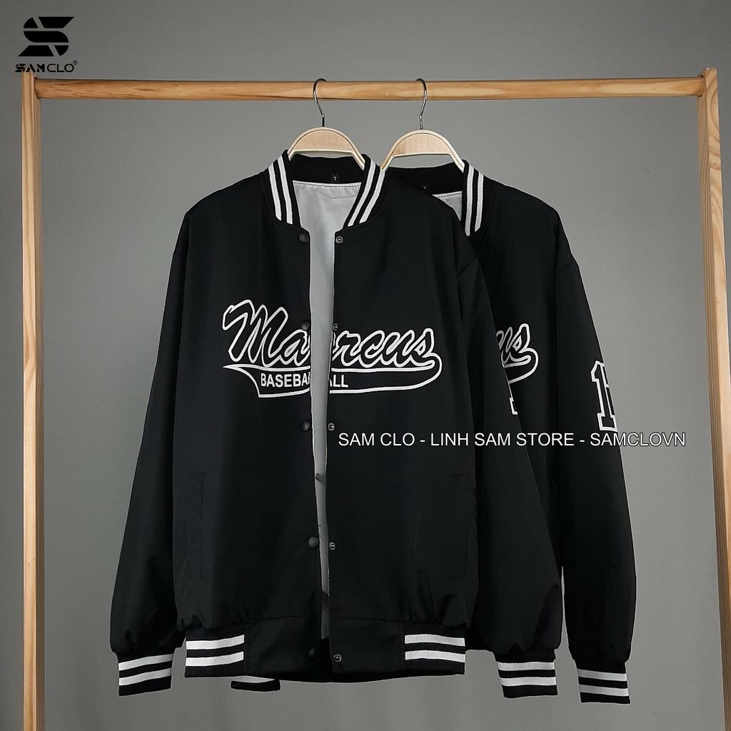Áo khoác dù bomber 2 lớp nam nữ SAM CLO phong cách bóng chày form rộng unisex mặc cặp - couple in chữ marcus BASEBALL 17