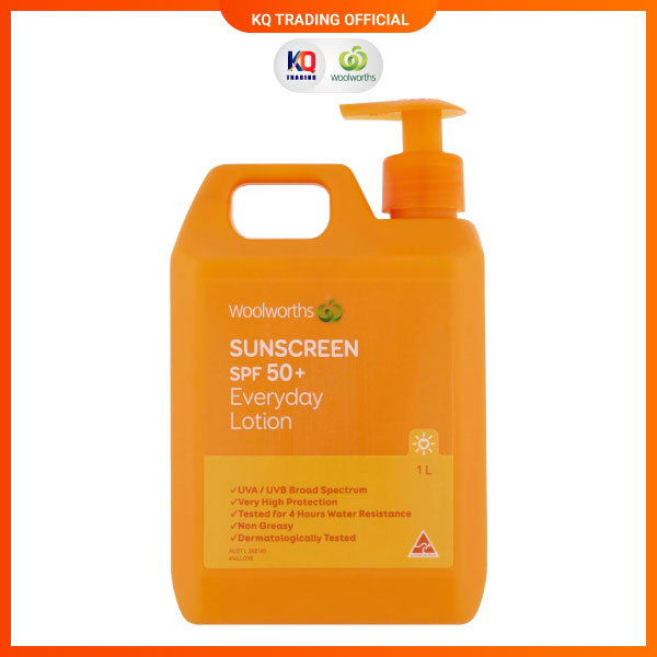 Kem chống nắng phổ rộng Woolworths Sunsreen Every day lotion SPF 50+ 1l nhập khẩu Australia