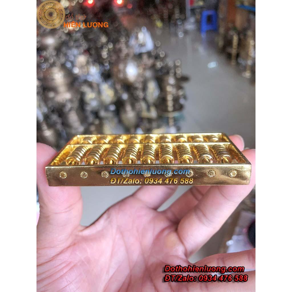 Bàn Tính Gẩy Bằng Đồng Cỡ Nhỏ Cao 4,5cm - Vật Phẩm Phong Thủy