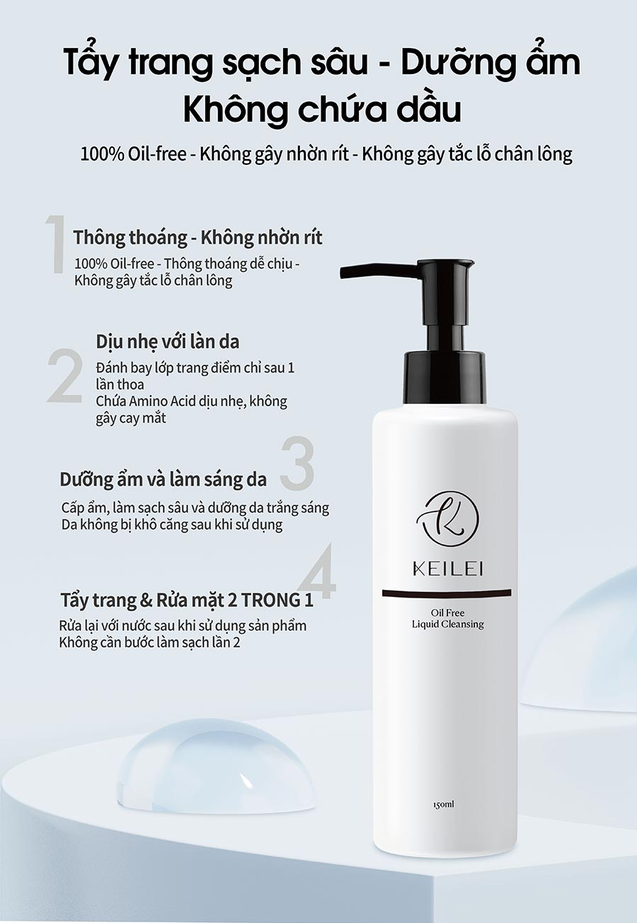 Phấn nước đa năng 3in1 và Tinh chất tẩy trang sạch sâu KEILEi