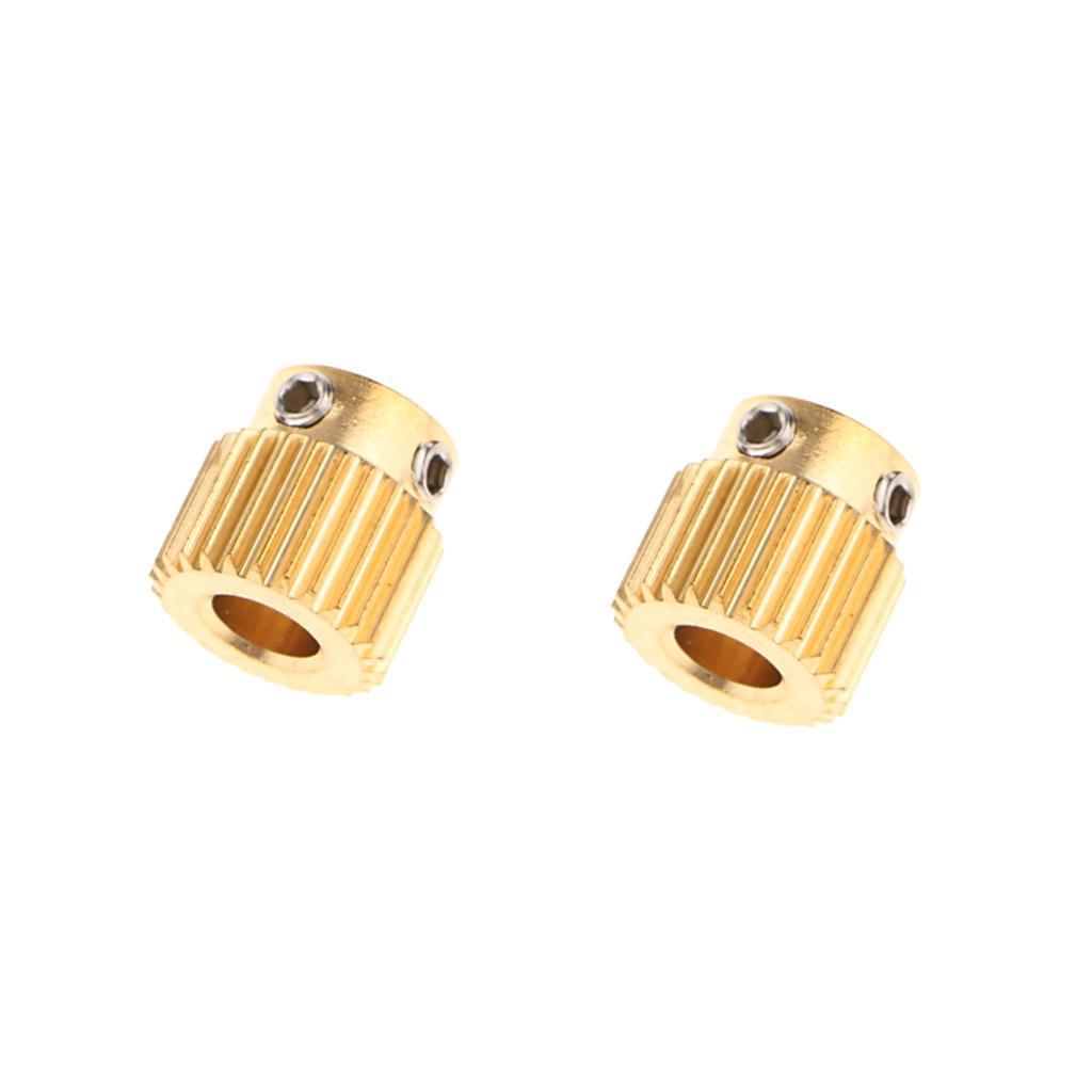 2pack 3D Printer Feedstock Wheel Extruder Hobbed Feed Gear Drive Gear For Reprap