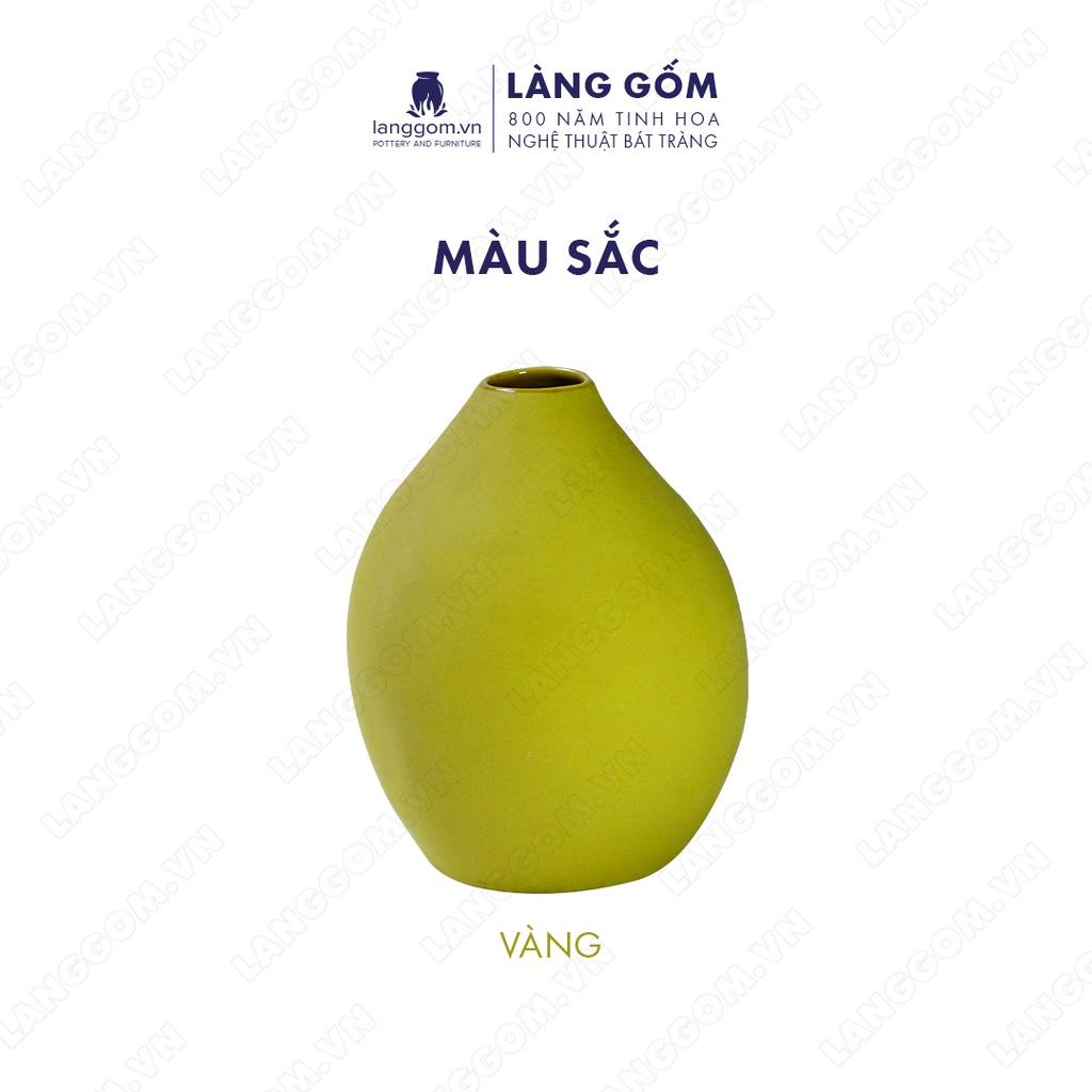 Bình hoa, lọ hoa Gốm sứ Bát Tràng cao cấp Men mát kiểu túm miệng dùng làm quà tặng, trang trí - Làng Gốm Bát Tràng