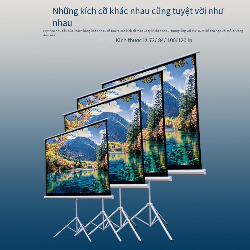 Đảm bảo chất lượng 100 inch 4:3 khung di động màn hình sợi dọc dệt kim nhựa màu trắng màn hình chiếu tam giác khung màn hình vải