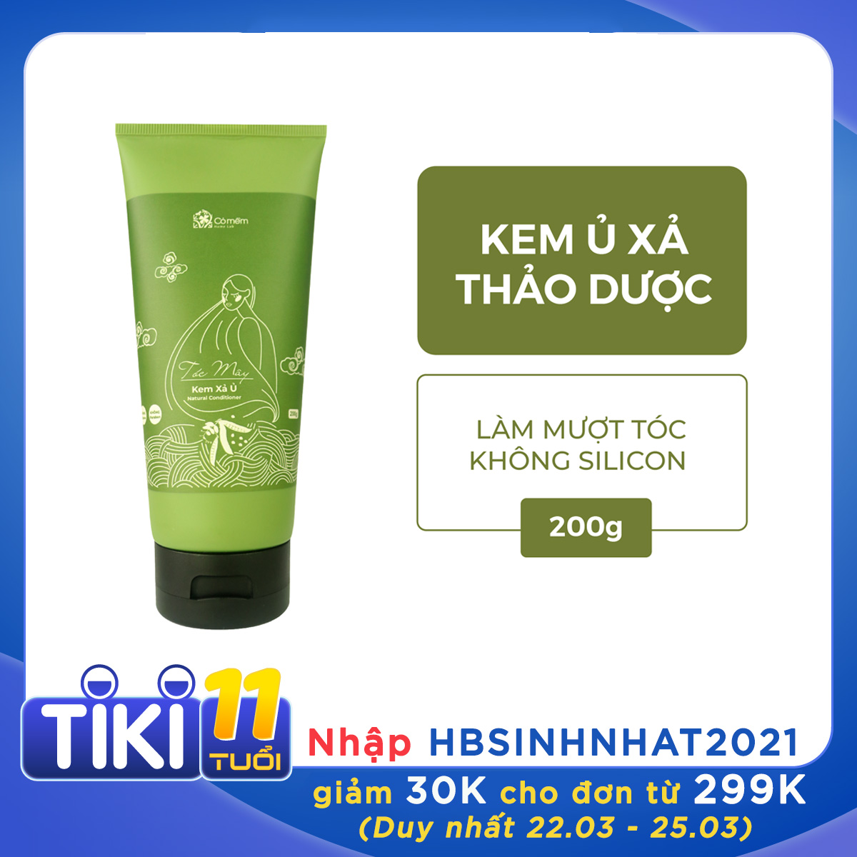 Kem Ủ Xả Tóc Mây Cỏ Mềm An Toàn Thiên Nhiên Không Silicone Mềm Mượt Tóc Giúp Tóc Chắc Khỏe Từ Gốc Phục Hồi Hư Tổn 200g