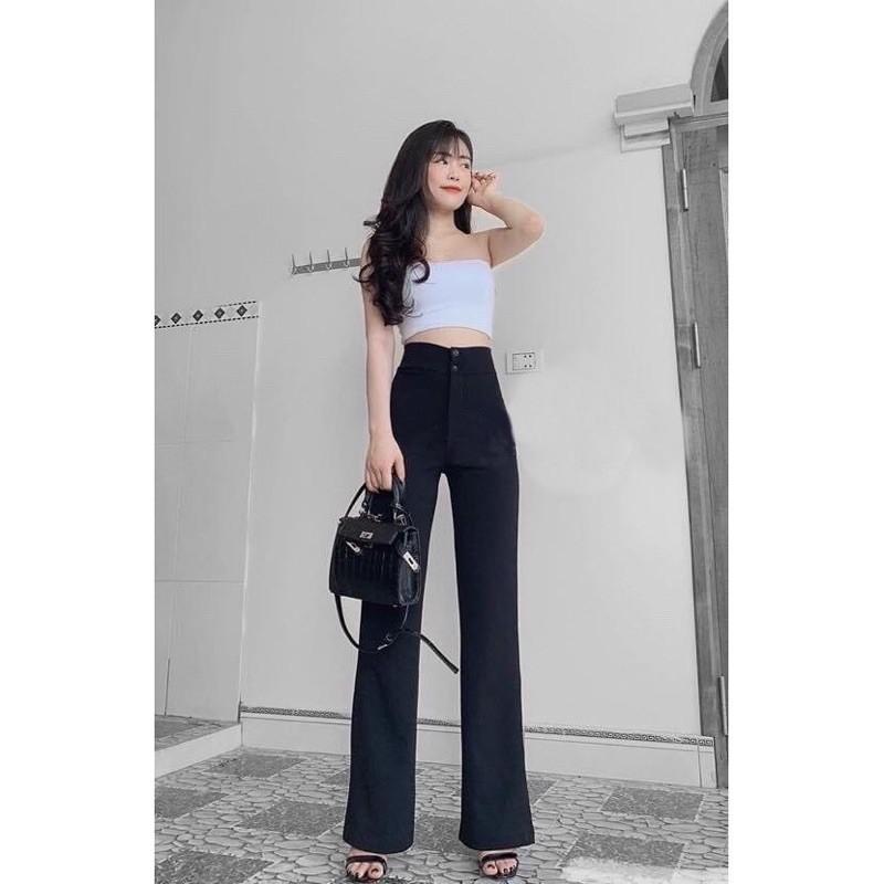Quần loe cạp siêu cao chất vitex cao cấp-SAM clothing