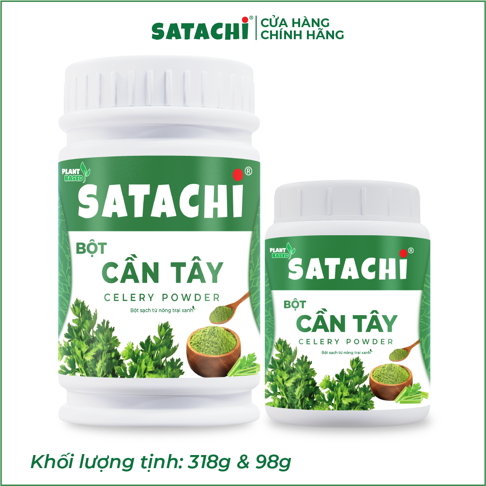 Bột Cần Tây nguyên chất SATACHI. Giảm huyết áp, tim mạch khỏe mạnh, giảm cân hiệu quả, thanh lọc cơ thể. Hộp 318g