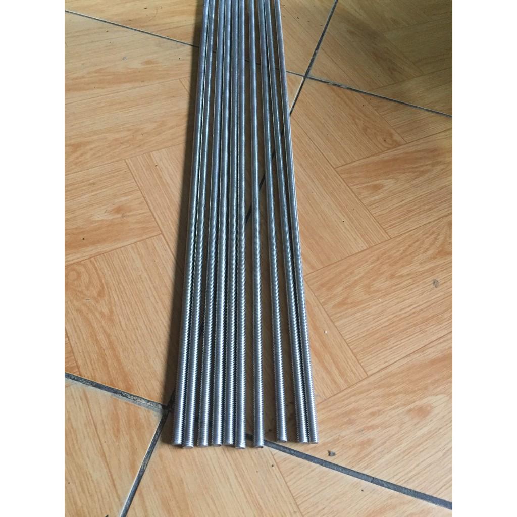 Thanh ren,ty ren inox M4,M5,M6,M8,Combo 2 thanh tiêu chuẩn 1m
