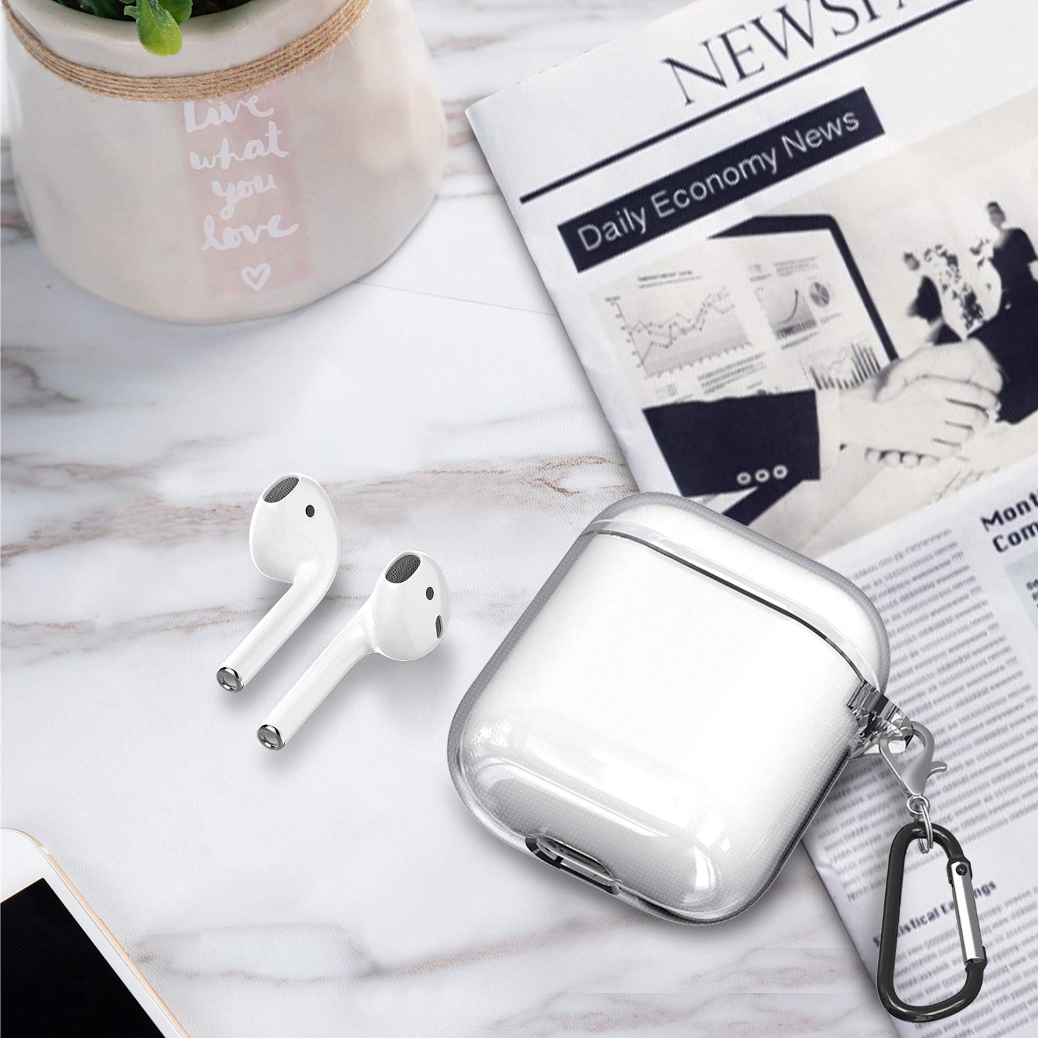 Bao case chống sốc trong suốt cho Airpods 1 / 2 hiệu Likgus Crystal Shell - Mỏng 0.8mm, bảo vệ toàn diện, vật liệu cao cấp - Hàng nhập khẩu