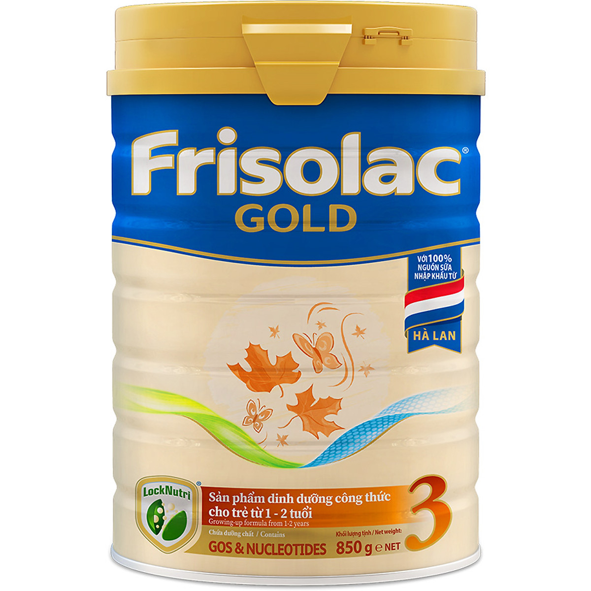 3 lon sữa Sữa Bột Frisolac Gold 3 850g (Dành Cho Trẻ Từ 1 - 2 Tuổi)