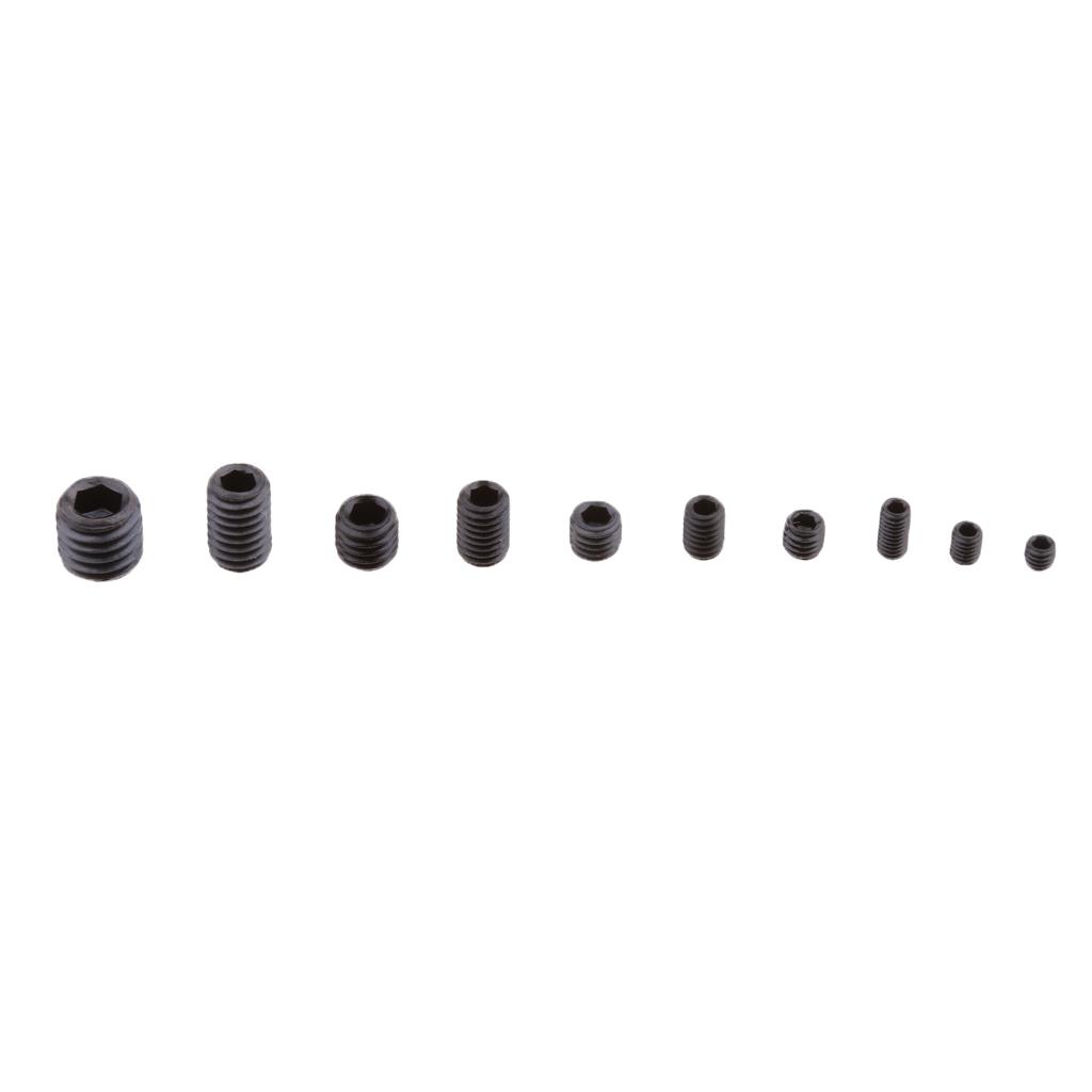 200Pcs M3 M4 M5 M6 M8 Carbon Steel Head Hex Socket Grub Screws Assorted Kit